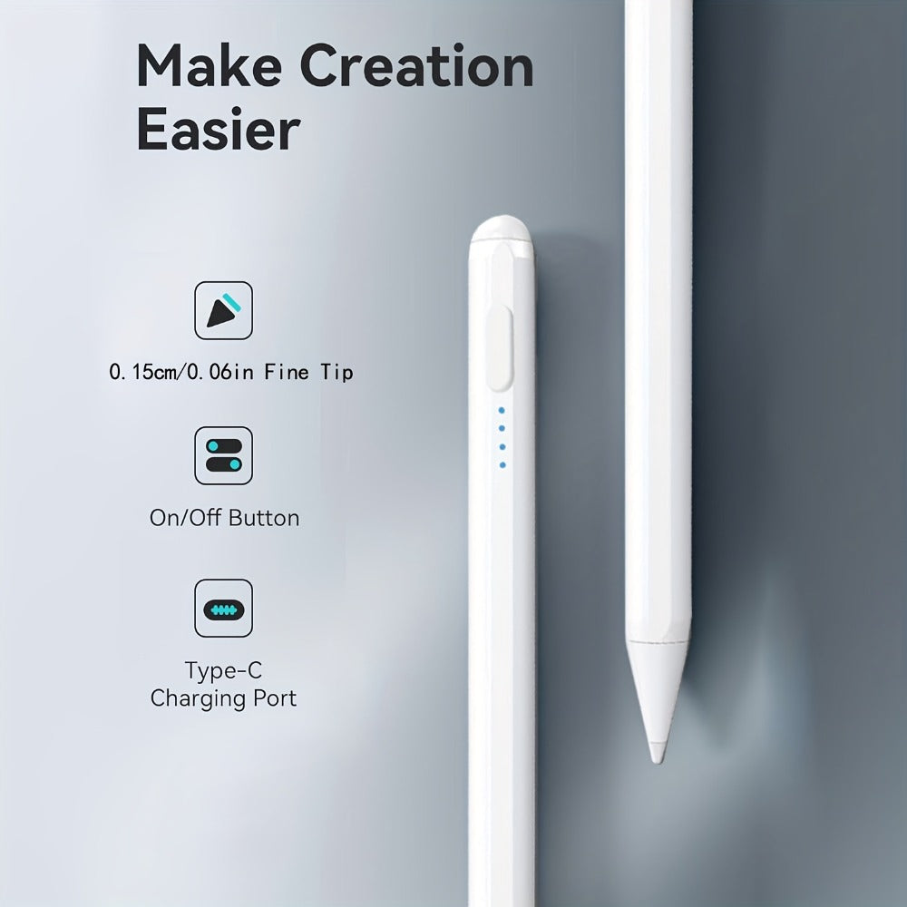 Stylus Pen for iPad & Android Tablets – Palm Rejection, Tilt Sensor, USB-C Charging, Compatible with iPad 6/7/8/9/10, Pro 11"/12.9"/M4, Air 3/4/5/6, Mini 5/6, All Android Tablets (Multi-Color)