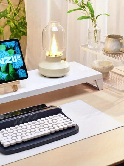 Retro Wireless Keyboard AJAZZ AF84 2.4G Dual-Mode – 84 Keys, Type-C Charging, Built-In Phone Stand, Classic Vintage Design for PC, Mac, Laptop & Tablet | Yellow