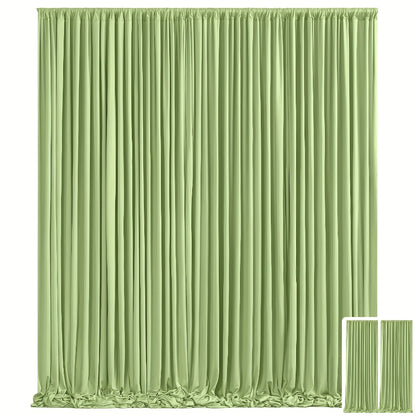 10x10Ft Polyester Photography Backdrop 2-Pack – Photo Booth Background Curtain for Party, Birthday, Wedding, Holiday, Stage & Exhibition Decoration, Wrinkle-Free, Machine Washable, Easy Pole Install