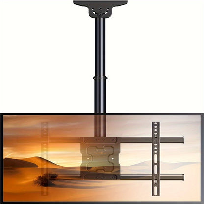 Ceiling TV Mount 37-75 Inch - 360° Swivel & Tilt Adjustable Bracket for Flat & Curved TVs up to 110 lbs, VESA 600x400mm, Stainless Steel, for Home Restaurant Gym