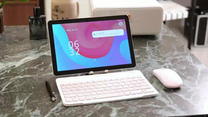 Android 14 Tablet 10 Inch 8GB RAM 32GB ROM 1TB Expandable Octa-Core A523 WiFi 6 IPS Touchscreen Dual Camera with Keyboard Mouse Case Stylus Optional Black White Pink
