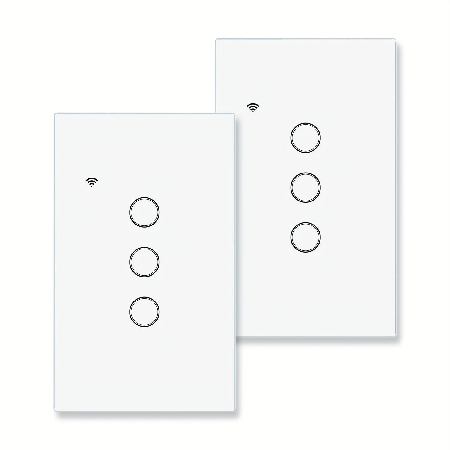 No Neutral Wire Smart Touch Wall Switch MOES WiFi 1/2/3 Gang Single Fire, Works with Alexa & Google Home, App Remote Control, 2.4GHz 110V White – 2 Pack 3 Pack Smart Light Switch