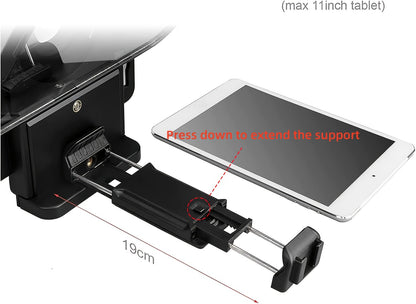 A10 Portable Teleprompter for Smartphone & DSLR Camera | Phone Holder & Remote Control for Video Recording, Live Streaming, Interview, Stage Presentation & Speech
