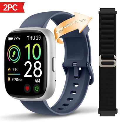 Alexa Built-in Waterproof Smartwatch 1.83" HD – Wireless Calling, 100+ Sport Modes, Heart Rate SpO2 Sleep Tracker, Optional Woven Strap – Unisex Black Green Purple Pink Gold White iPhone & Android