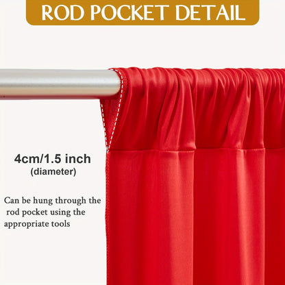 2-Pack 10x10ft Spandex Photography Backdrop Curtains - Wrinkle-Resistant Polyester Background Cloth with Pole Pockets for Weddings, Birthdays, Banquets & Photo Studio Events