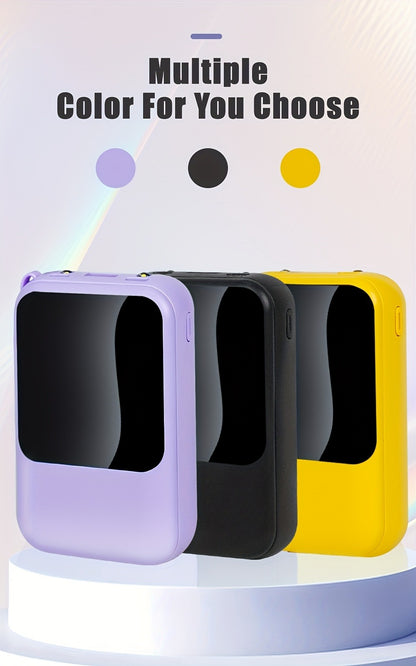 10000mAh Cute Cartoon Power Bank with 4 Built-In Cables & 22.5W Super Fast Charging - Portable Charger Dual LED Flashlight Compatible with iPhone Android USB-C, Travel Battery Pack Red Purple Black Yellow
