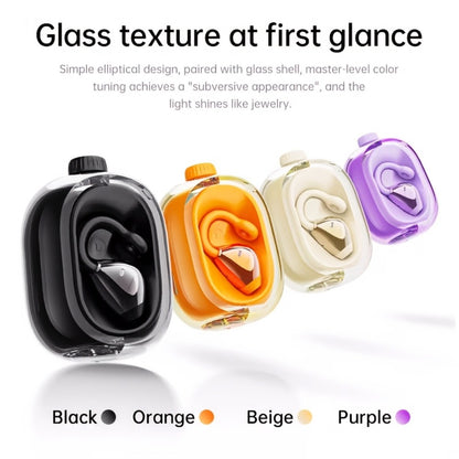 40H Open Ear Clip Earbuds OWS 6.0 TWS Sport Wireless Headphones Noise Cancelling Mic Transparent Case Lanyard Glasses Wearers Small Ears Gym Fitness Workout Orange Black Purple Grey