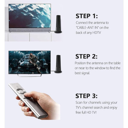 HD TV Antenna 130 Miles Range Indoor Outdoor - 2025 Amplified Digital HDTV Antenna with Signal Booster, Supports 4K 1080P, Compatible with All TVs Including Smart TVs and Older Models, 18FT Coax Cable