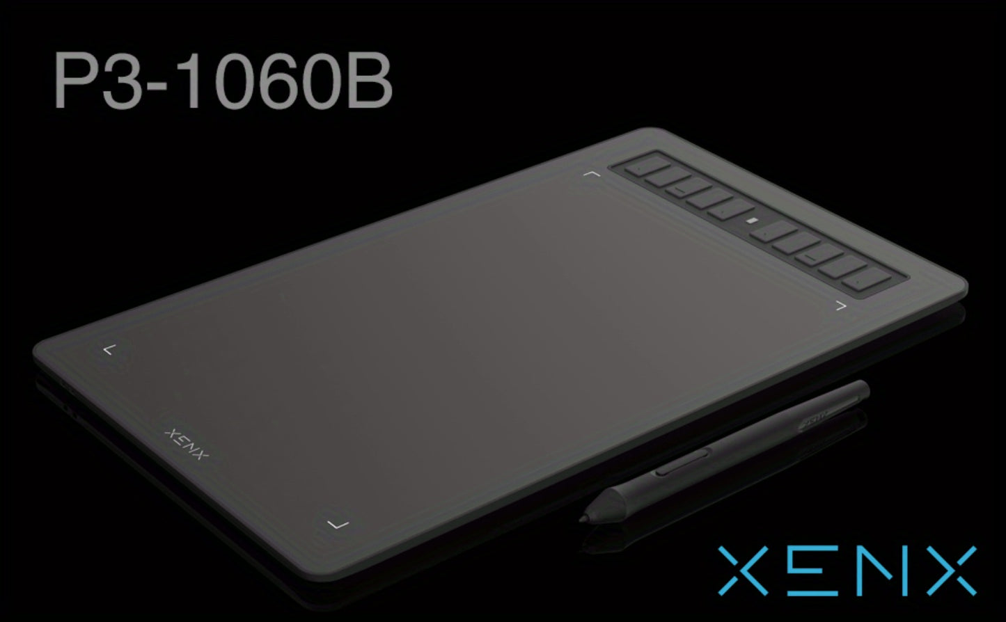 XENX Graphics Drawing Tablet 10 x 6.22 Inch, 8192 Pressure Sensitivity Battery-Free Passive Stylus, 10 Customizable Hotkeys, Compatible with Mac Windows Android, Wacom Alternative for Digital Art Illustration Design Online Teaching