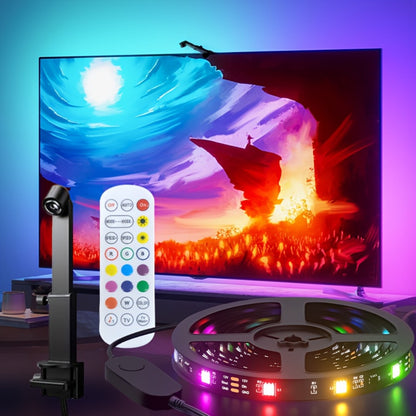 TV Backlight LED Strip Lights RGB 12.5ft - USB Powered Bias Lighting for 35-80 Inch TVs, Adjustable Color & Brightness with Remote Control, Gaming Home Theater Movie Room Ambient Light