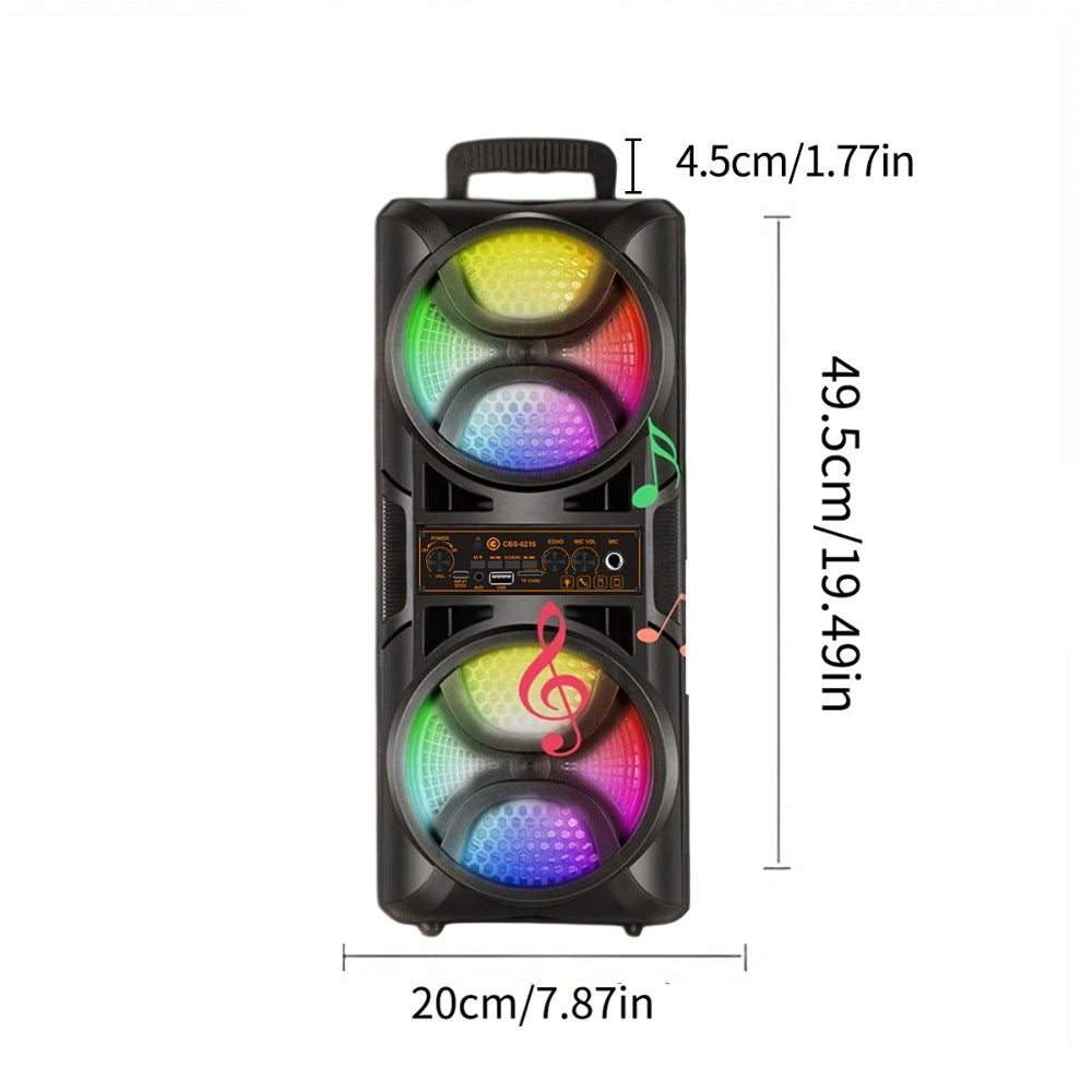 8000W Portable Karaoke Speaker with Subwoofer & Microphone, High-Power Wireless Bluetooth Audio System, TF/USB/AUX/TWS Support, Clear Loud Sound for Camping, Outdoor Parties, Indoor Dancing & Family Gatherings