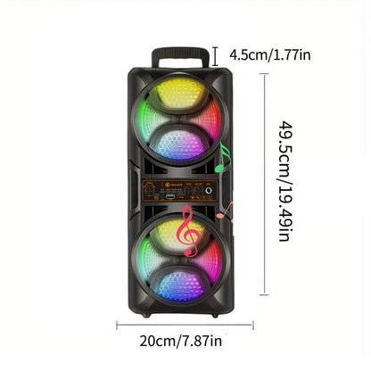 8000W Portable Karaoke Speaker with Subwoofer & Microphone, High-Power Wireless Bluetooth Audio System, TF/USB/AUX/TWS Support, Clear Loud Sound for Camping, Outdoor Parties, Indoor Dancing & Family Gatherings