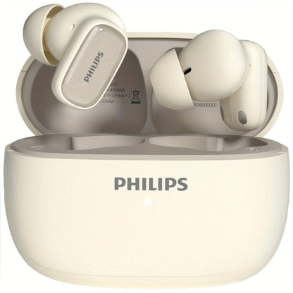 Philips TAT2569 Active Noise Reduction Wireless Earbuds, Dual Beamforming Mics 18H Playtime Bluetooth 5.4, Touch Control Secure Sport Fit Type-C Charging, Compatible with iPhone Android, Gift for Men Women