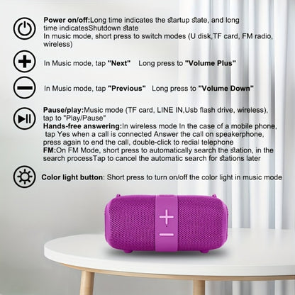 TG667 Compact Portable Outdoor Bluetooth Speaker USB TF FM Radio Type-C Charging Wireless Music Player for Phone Tablet Camping Travel Party