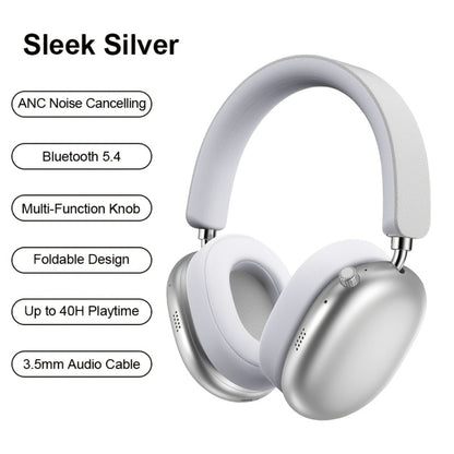 ANC Foldable Over-Ear Headphones Bluetooth 5.4 with 40H Playtime – Hi-Fi Stereo Deep Bass Active Noise Cancelling Wireless Headset with Mic for Work Travel Daily Use