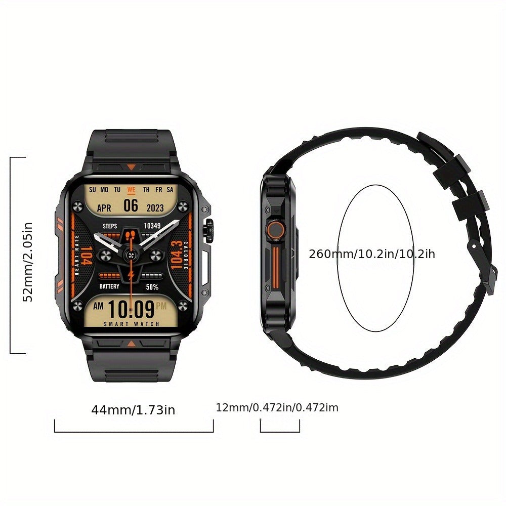 Bluetooth Calling Smartwatch for Men SENBONO L81B 1.95 Inch 340mAh Battery 100+ Sport Modes Step Calorie Distance Tracker Weather Alerts FitCloudPro – Black