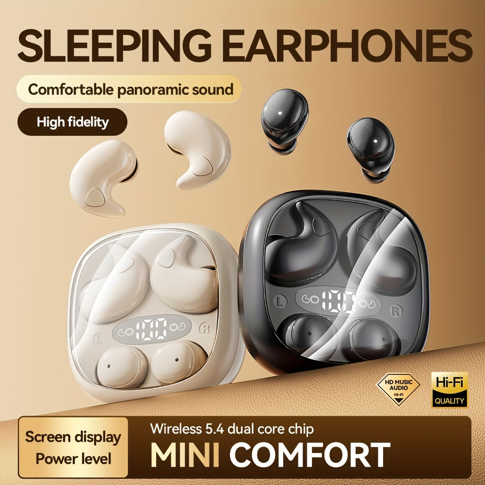 Sleep Earbuds Invisible 2-in-1 Set, Ultra-Thin Wireless Mini Headphones for Side Sleepers & Small Ears, Noise Reduction Lightweight Concealed Design, Long Battery Life for Nighttime Listening Work Relaxation