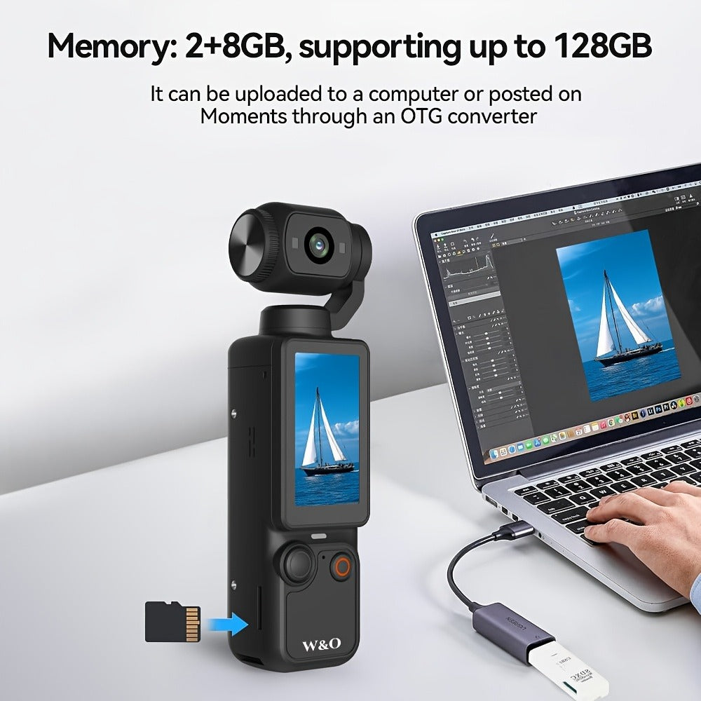 UHD Pocket Camera with 180° Rotating 1.9" Screen, 2000mAh Battery, Webcam Function, USB-C Charging, 32GB Memory Card Included, Mini Compact Camera for Outdoor Sports Cycling Travel Vlogging