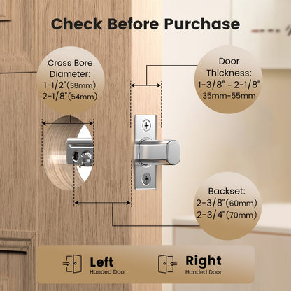 Palm Vein Smart Lock WiFi 6 Keyless Entry Deadbolt with Keypad, Alexa & Google Home Voice Control, Auto Lock, 10000mAh Rechargeable Battery, AI Biometric Contactless Front Door Lock, Black