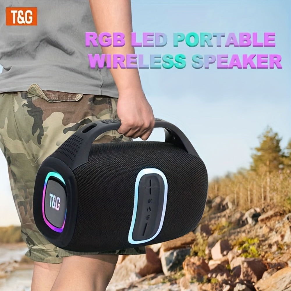 TG674 30W Outdoor Portable Bluetooth Speaker IPX4 Waterproof Dual Pairing Stereo 3600mAh Battery Booming Bass Handle Wireless Subwoofer Speaker for Camping Party