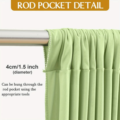 Party Backdrop Curtains 2pcs 59x118 Inch with Poles Wrinkle-Resistant Non-Transparent Fabric Background for Wedding Birthday Bridal Shower Holiday Decoration