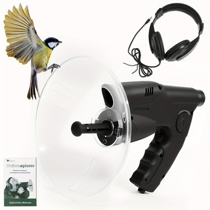 Bionic Ear Monocular Bird Listening Device 8x Magnification, ProSound Digital Sound Amplifier, Long Range 1200M, Noise Cancellation, for Bird Watching Hunting Nature Observation, Halloween Christmas Gift
