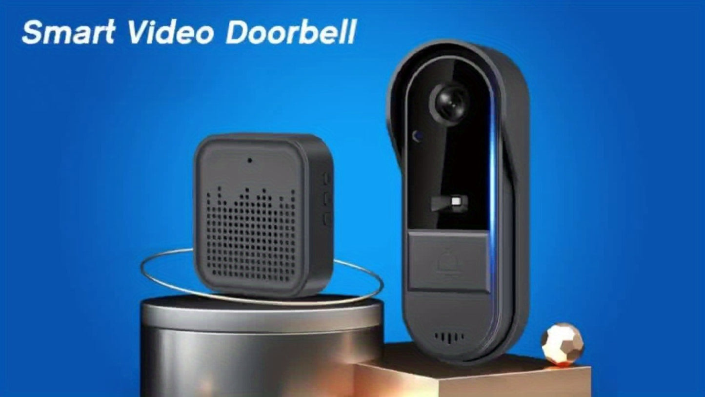 Tuya Smart WiFi Doorbell Camera with Voice Changer – HD Night Vision, Two-Way Intercom, Rechargeable Battery, SD Card Local Storage, Remote Viewing, Home Security Wireless Doorbell, Single or 2-Pack