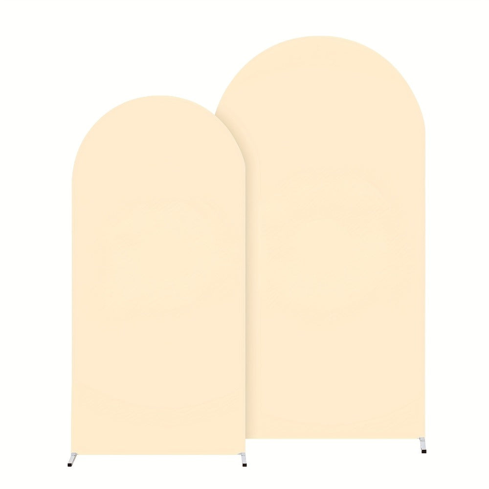 Spandex Arch Backdrop 2 Pack 6Ft x 6.6Ft Wrinkle-Free Stretch Photography Background with Bottom Zipper, Polyester Arched Cover Photo Prop for Wedding, Party, Gender Reveal & Birthday Decoration