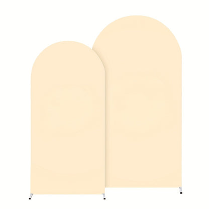 Spandex Arch Backdrop 2 Pack 6Ft x 6.6Ft Wrinkle-Free Stretch Photography Background with Bottom Zipper, Polyester Arched Cover Photo Prop for Wedding, Party, Gender Reveal & Birthday Decoration