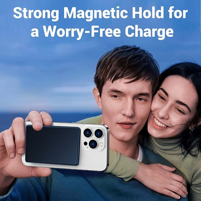 MagSafe Compatible Magnetic Power Bank 5000mAh Ultra Slim 20W Fast Charging – Portable Charger for iPhone 17 16 15 14 13 12 | Snap-On Wireless Battery Pack | Blue Purple Pink Grey Silver