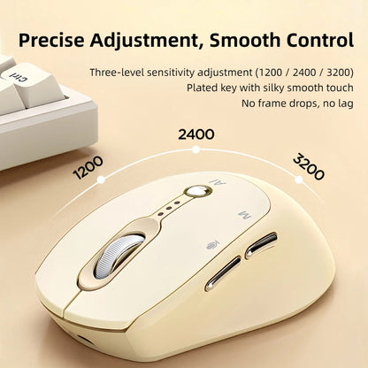 AI Smart Wireless Mouse with Voice-to-Text Real-Time Translation AI Writing PPT Creation Silent BT+2.4G Dual Mode Rechargeable Battery Display Portable for PC Laptop Tablet (T-WOLF)