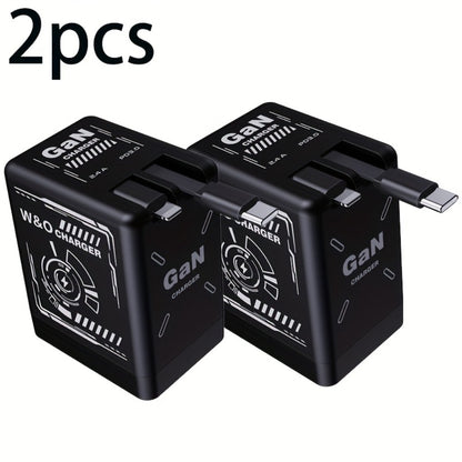 Built-In Cable USB-C Fast Charger 66W 120W – Integrated Type-C Cord 80cm 120cm PD 27W Charging Head for iPhone 17 16 15 14 13 12 Pro Max, Samsung Galaxy, Xiaomi Android, 1pc or 2pcs Set 6 Colors