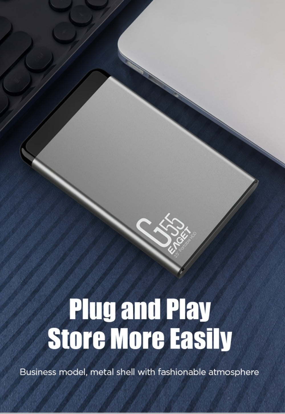 500GB Portable External Hard Drive EAGET G55 – USB High Speed Plug and Play Mechanical HDD for Laptop Desktop PC Mac Game File Video Music Photo Backup Storage