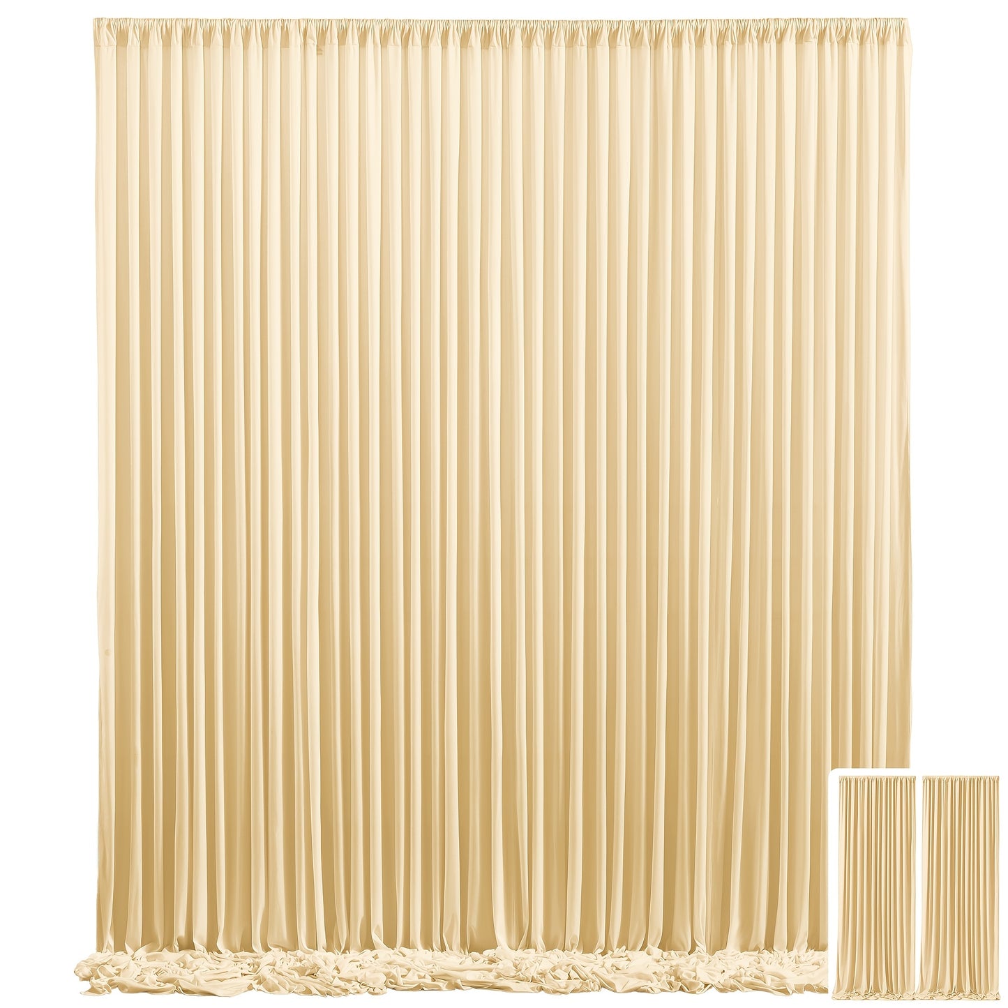 Party Backdrop Curtains 2pcs 7.2x10FT Non-Transparent Wrinkle-Free with Poles for Wedding Birthday Bridal Shower Christening Graduation Prom Holiday Photo Booth Decoration