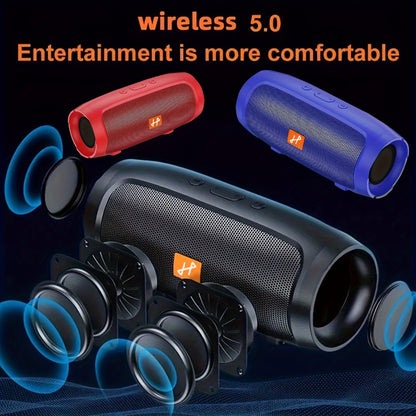 5.1 Channel Surround Sound Portable Wireless Bluetooth Speaker – USB-C Rechargeable Lithium Battery Speaker for Smartphones, Tablets, Outdoor Parties & Smart Devices, Stereo Audio System