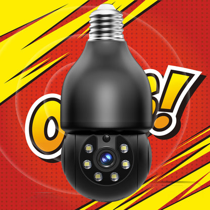 Smart Bulb Security Camera 5MP 360° Panoramic Pan-Tilt with Pet & Cat Dog Monitoring, Color Night Vision, Motion Detection Alarm, Two-Way Audio & Dual-Band WiFi 2.4G & 5G – Wireless Indoor Surveillance