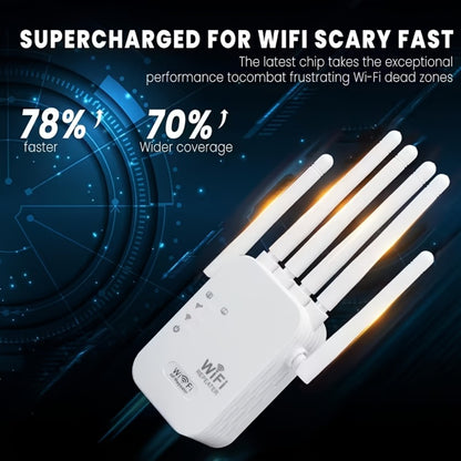 AX1200 WiFi 6 Mesh Extender 15888 Sq Ft Coverage, 135+ Devices, OFDMA, Gigabit Ethernet Port, Alexa Compatible, CISA Certified, Dual Band 2.4GHz & 5GHz, One-Touch Setup, White