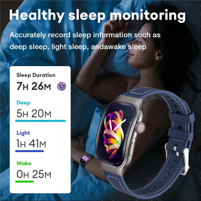Ultra-Thin Curved Screen Smart Watch with Music Control & SMS Notifications – 2.01" Slim Lightweight Design Call Reminders Health Monitoring Compatible with Android iPhone Unisex Gift for Men Women