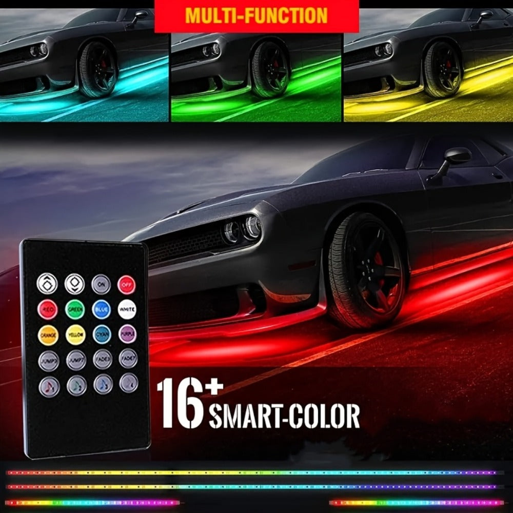 Car LED Atmosphere Light Panels APP & Wireless Control - External Decorative 2-Piece Set Multiple Scene Modes 23.62x35.43in for Cars Trucks SUVs Car Show Night Driving Customization