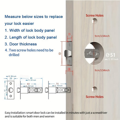 Fingerprint Smart Door Lock with WiFi App Keypad – 4-in-1 & 7-in-1 Keyless Entry, Wide-Angle Camera Option, Cat Eye Style, No Key Needed, for Home Rental Airbnb Office Hotel, iOS Android, Black