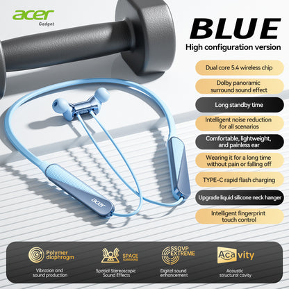 Acer Genuine HiFi TWS Earbuds Extra-Long Standby Deep Bass Low Latency Gaming Noise Reduction Touch Control Lightweight Sports Running In-Ear Comfortable