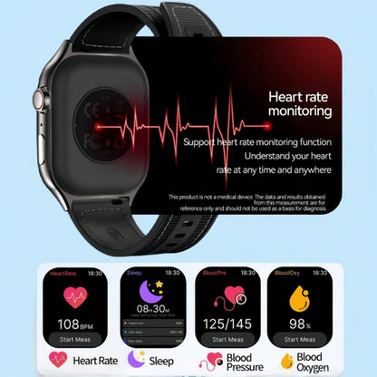 Ultra-Thin Curved Screen Smart Watch with Music Control & SMS Notifications – 2.01" Slim Lightweight Design Call Reminders Health Monitoring Compatible with Android iPhone Unisex Gift for Men Women