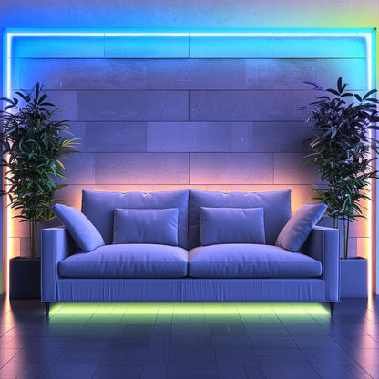 IR Remote LED Strip Lights with Music Sync & DIY Mode - RGB Color Changing Gradient Breathing Flashing USB Powered 25FT 50FT 60FT 65FT 100FT for Bedroom Gaming Room Party Holiday Decoration