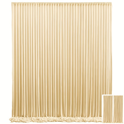 10x10Ft Polyester Photography Backdrop 2-Pack – Photo Booth Background Curtain for Party, Birthday, Wedding, Holiday, Stage & Exhibition Decoration, Wrinkle-Free, Machine Washable, Easy Pole Install