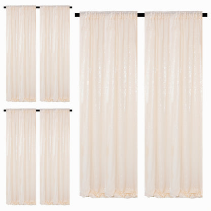 Sequin Backdrop Curtains 2FTx8FT Glitter Photography Background Panels for Party Wedding Birthday Stage Decoration Gold Yellow Shimmer Curtain Set 4 6 10 Panels Available
