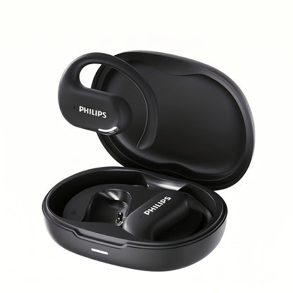 Philips TAT2739 Open Air Earbuds Wireless Bluetooth 5.3 Ear Hook Headphones with Wireless Charging Case – Non In-Ear Open-Back Design, Type-C, Tech Gift for Men Women