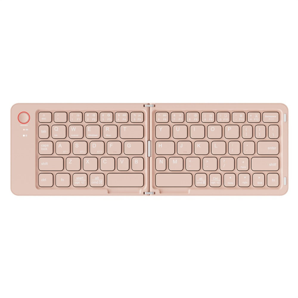 Folding Wireless Keyboard KLZO B023 Dual-Fold Magnetic – Slim Portable Bluetooth Keyboard, Ultra-Long Battery Life, Multi-Device Compatible for iPhone, iPad, Android, Windows, Mac | White, Green, Black