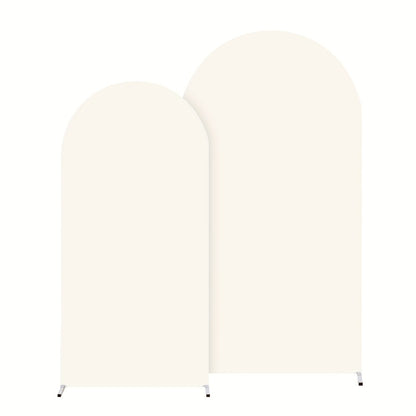 Wedding Arch Cover 2pcs Stretchable Wrinkle-Free Polyester Tight-Fit Arch Banner Covers with Zipper for Wedding Ceremony Birthday Gender Reveal Bridal Shower Graduation Party Decor