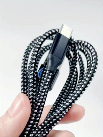 5-Pack USB-C Cable Nylon Braided Fast Charging, Multi-Length 3.3/3.3/6.6/6.6/10ft, Compatible with iPhone 15 16 Pro Max, iPad Pro, Samsung Galaxy Tab S9, Google Pixel, LG, Sony, OnePlus, Black & White