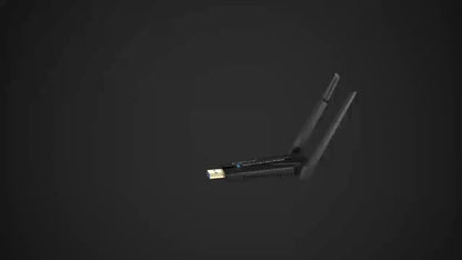 1800Mbps USB WiFi Adapter for PC Desktop Laptop with Dual 5dBi Antennas, 5GHz & 2.4GHz Dual Band Wireless Network Adapter, Windows 11 10 8 7 Compatible, Double Antenna or No Antenna Version